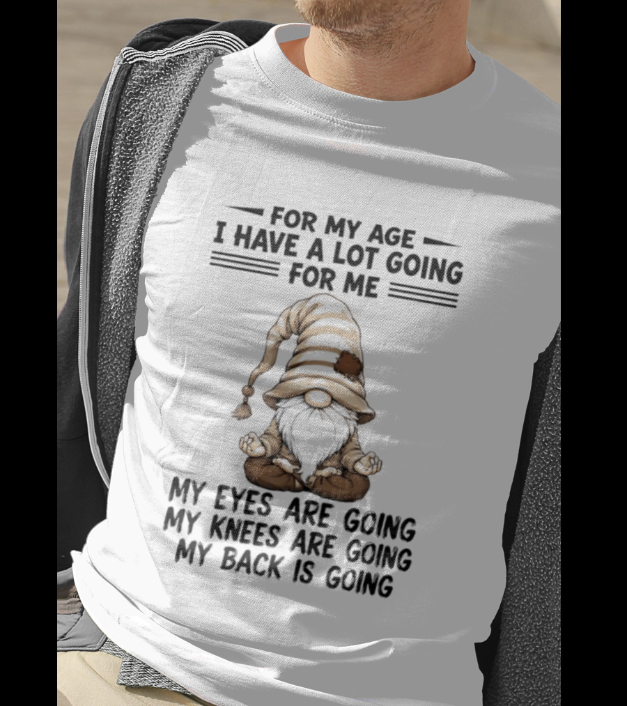 For My Age I Have A Lot Going For Me My Eyes Are Going My Knees Are Going My Back Is Going Gnome T-Shirt