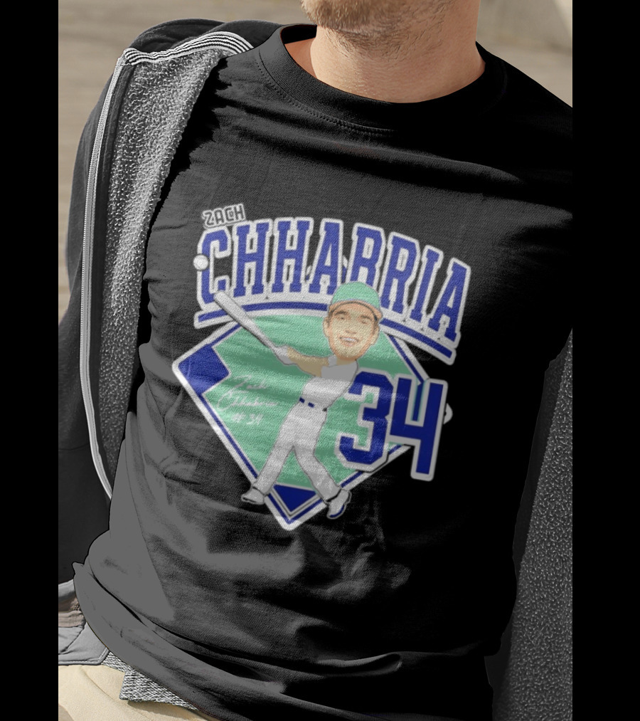 Chhabria 34 Drew University Athletics Baseball Caricature Zach Chhabria T-Shirt