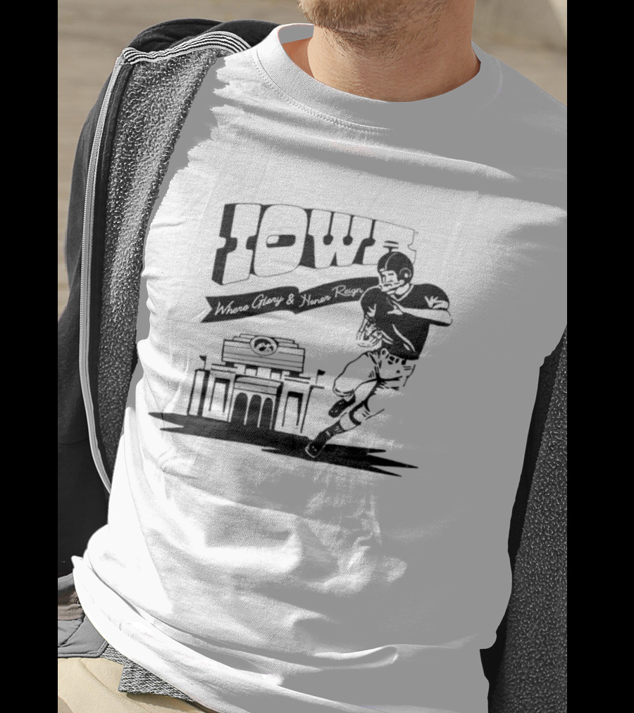 Iowa Stadium Glory And Honor Reign Football Scene T-Shirt