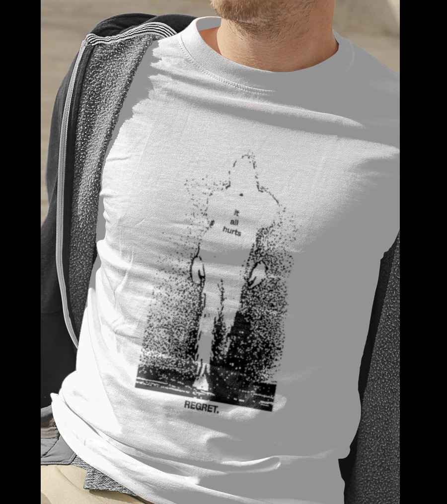 It All Hurts Regret Sadness Existential Skeleton Ghostly Figure T-Shirt