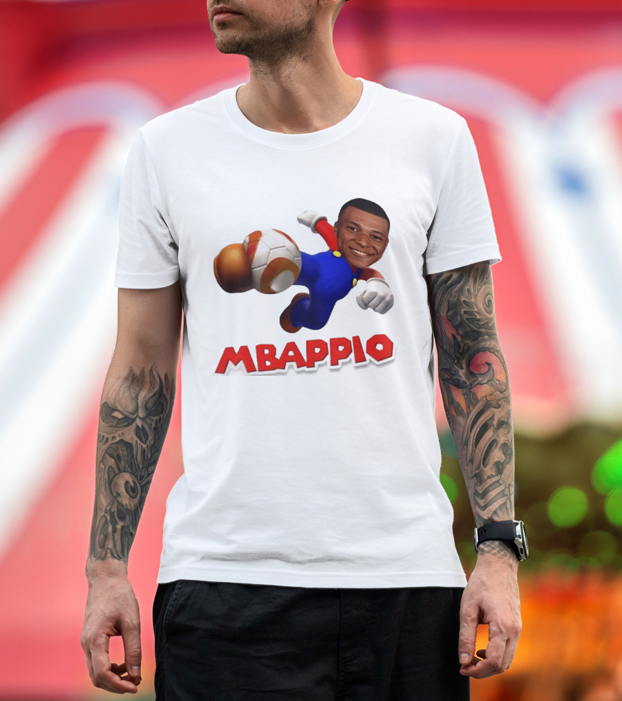 Kylian Mbappe Mbappio X Mario Meme Football T-Shirt