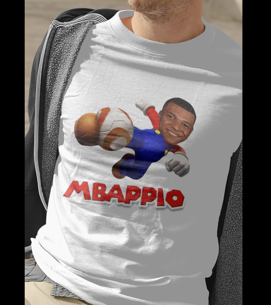 Kylian Mbappe Mbappio X Mario Meme Football T-Shirt
