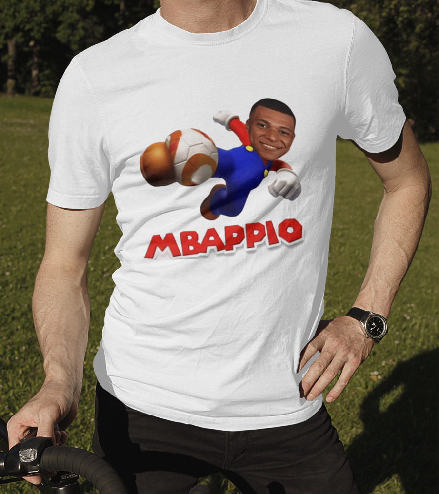 Kylian Mbappe Mbappio X Mario Meme Football T-Shirt