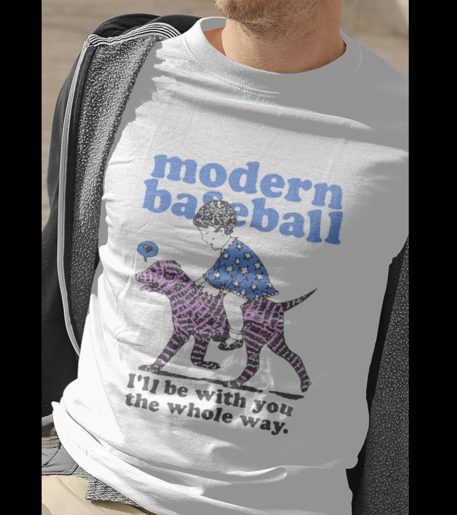 Modern Baseball I'll Be With You The Whole Way Child Riding Zebra Pattern Dog T-Shirt
