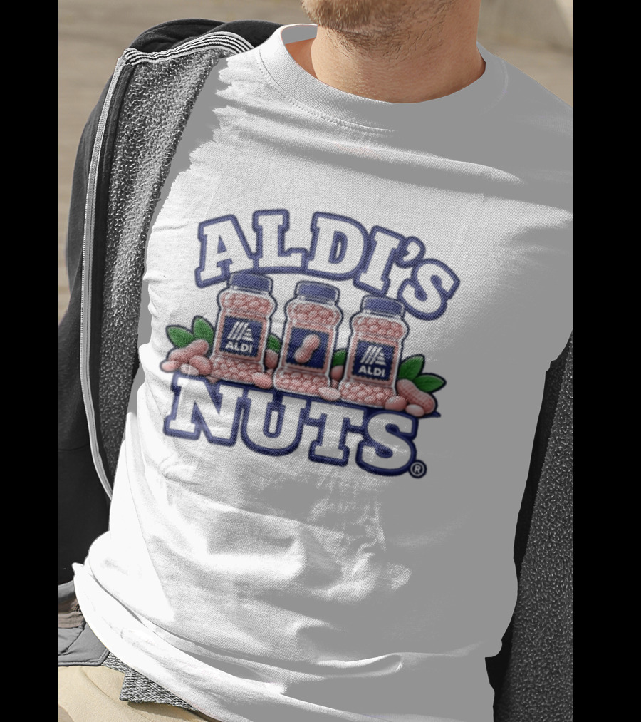 Aldi's Nuts Peanut Jars With Leaves T-Shirt