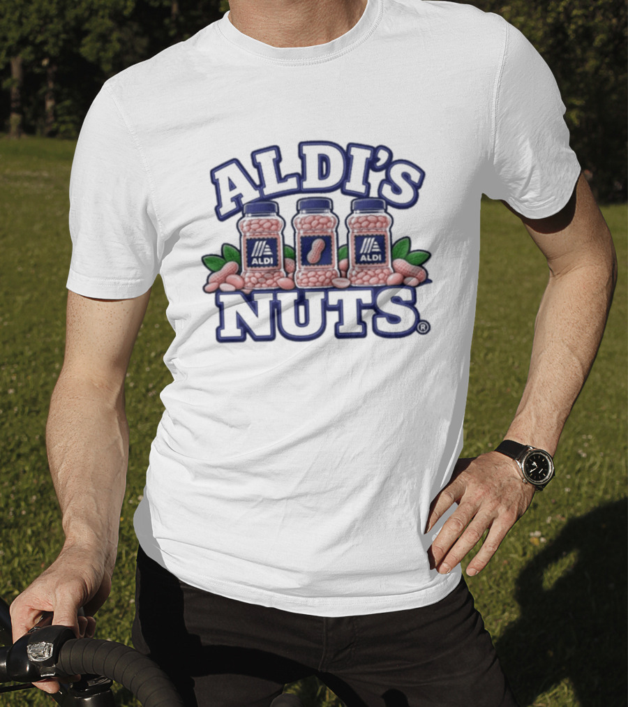 Aldi's Nuts Peanut Jars With Leaves T-Shirt