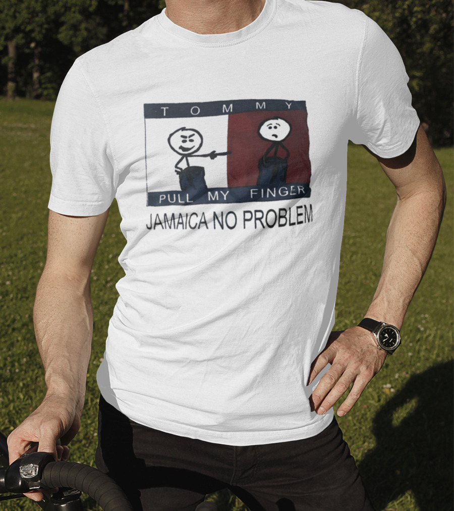 Tommy Pull My Finger Jamaica No Problem Stick Figure Comedy T-Shirt