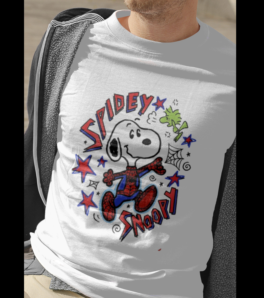 Spidey Snoopy Woodstock 2026 Crossover With Stars And Webs T-Shirt