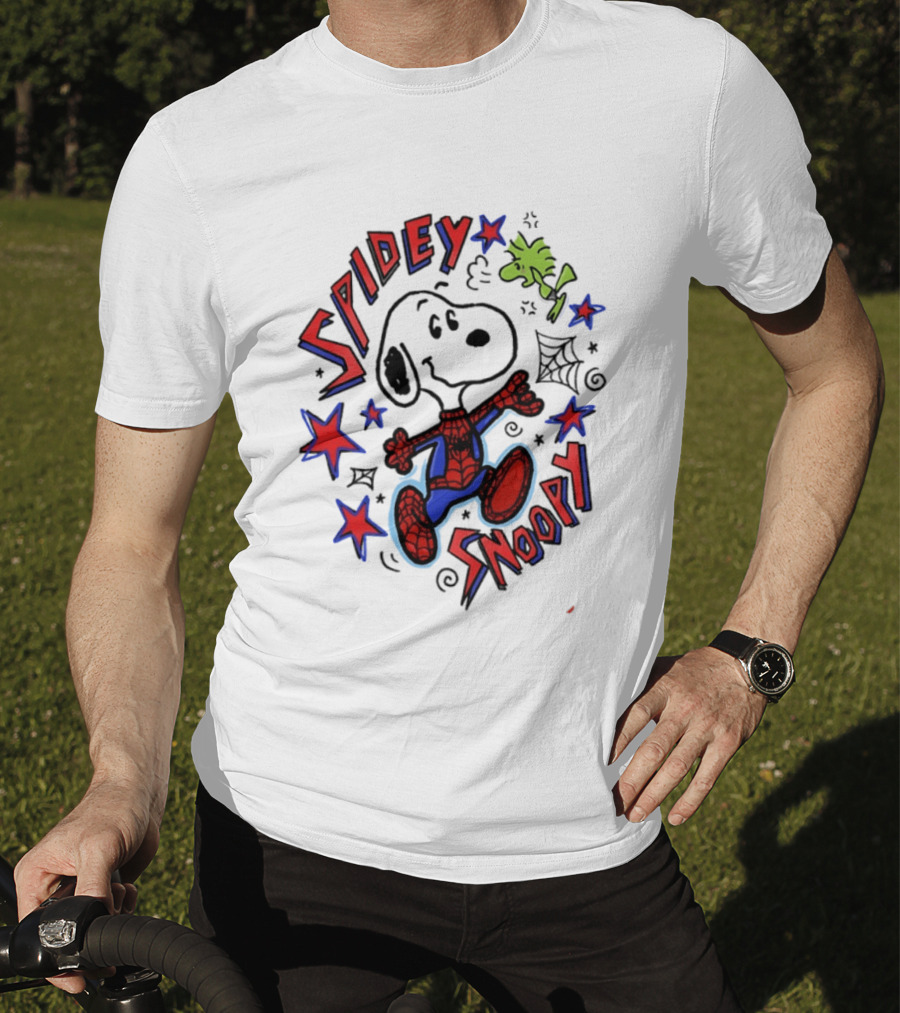 Spidey Snoopy Woodstock 2026 Crossover With Stars And Webs T-Shirt