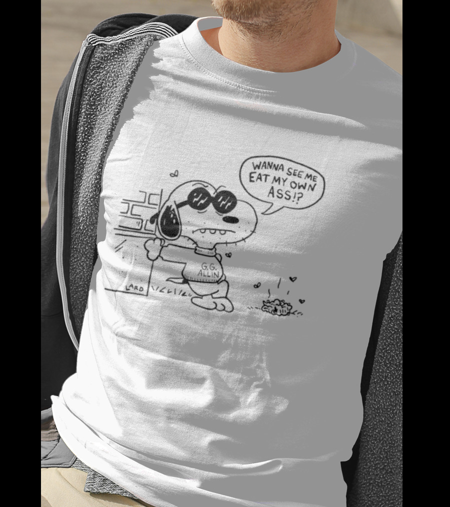 Snoopy GG Allin Wanna See Me Eat My Own Ass Cartoon Character Mashup T-Shirt