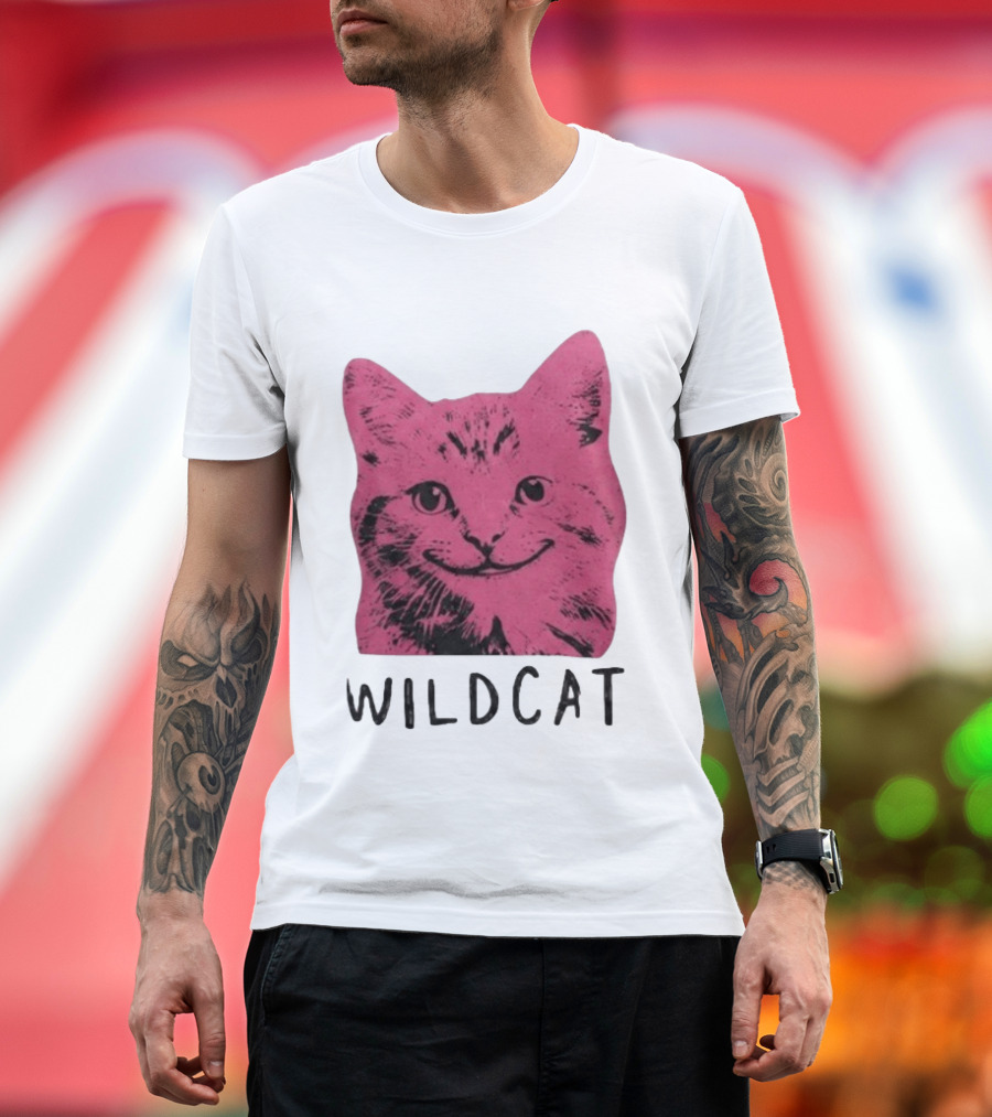 Wildcat Pink Cat Feline Animal T-Shirt
