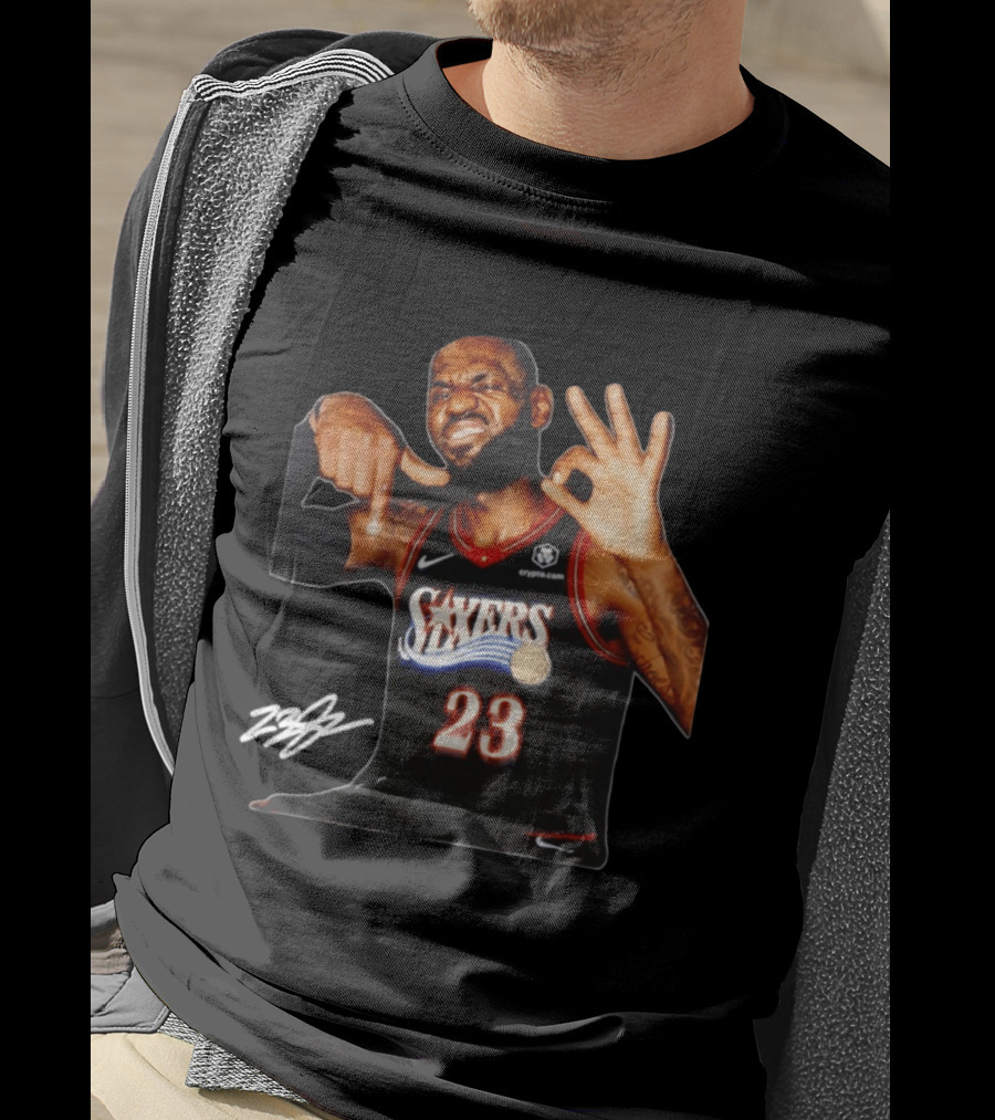 LeBron James Philadelphia Sixers Basketball Jersey Number 23 T-Shirt