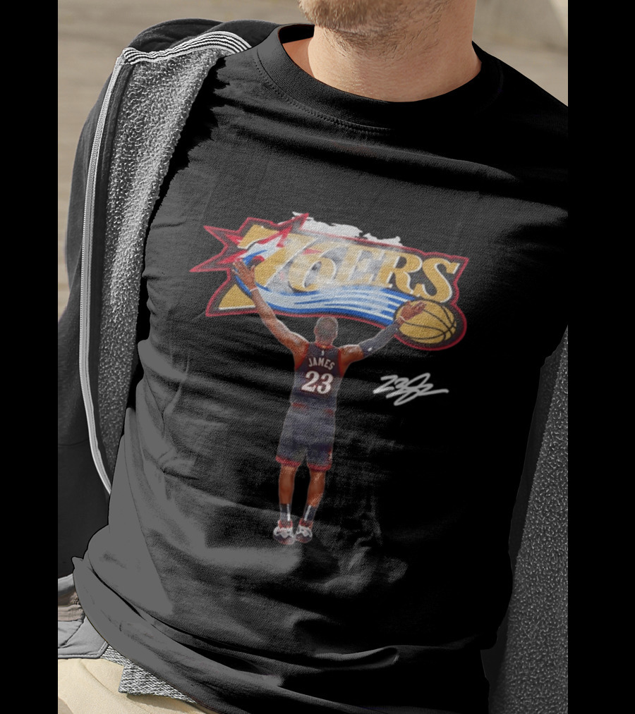 Philadelphia Sixers 76ers LeBron James Crossover Chalk Toss T-Shirt