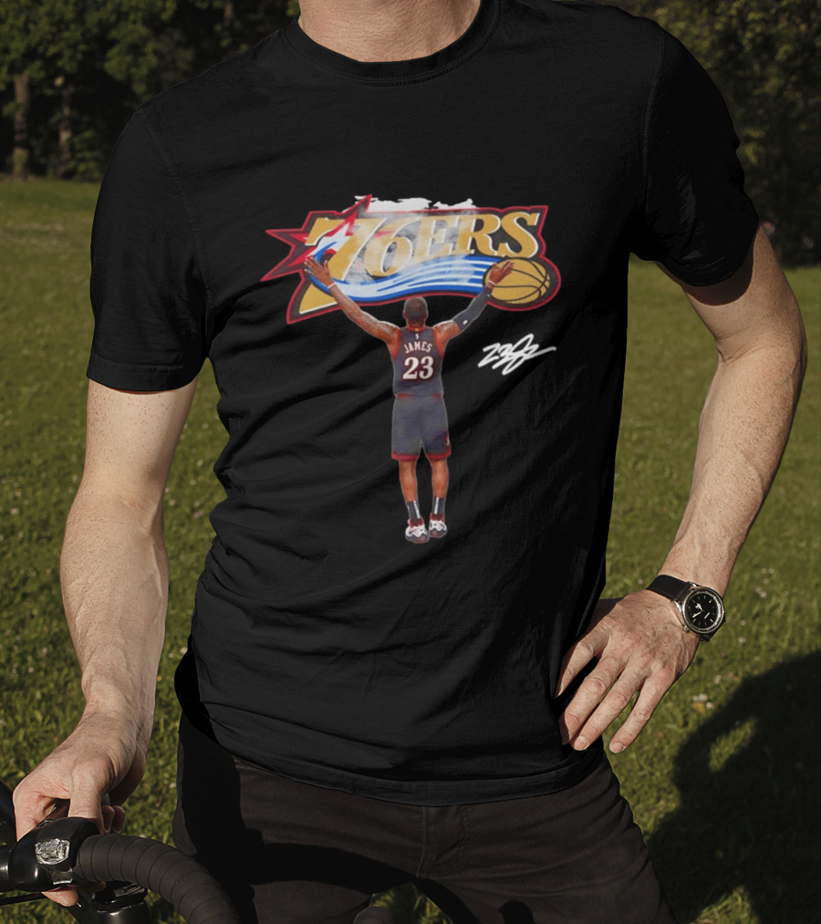 Philadelphia Sixers 76ers LeBron James Crossover Chalk Toss T-Shirt