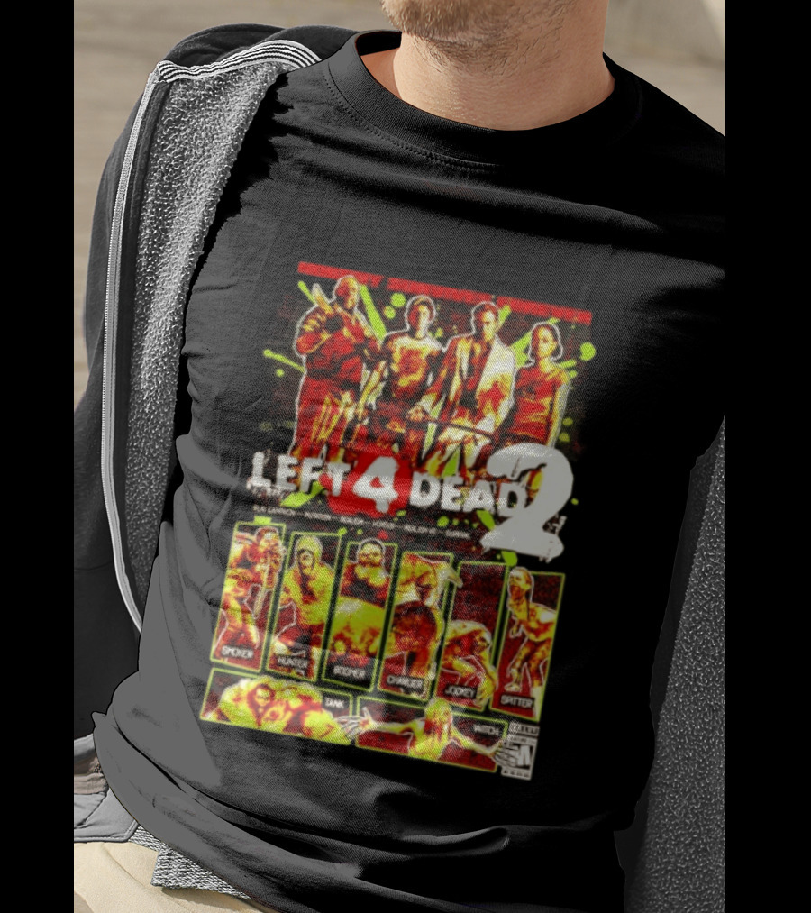 Left 4 Dead 2 Nobody Survives Forever Bill Zoey Francis Louis Hunter Boomer Charger Spitter Tank Witch T-Shirt