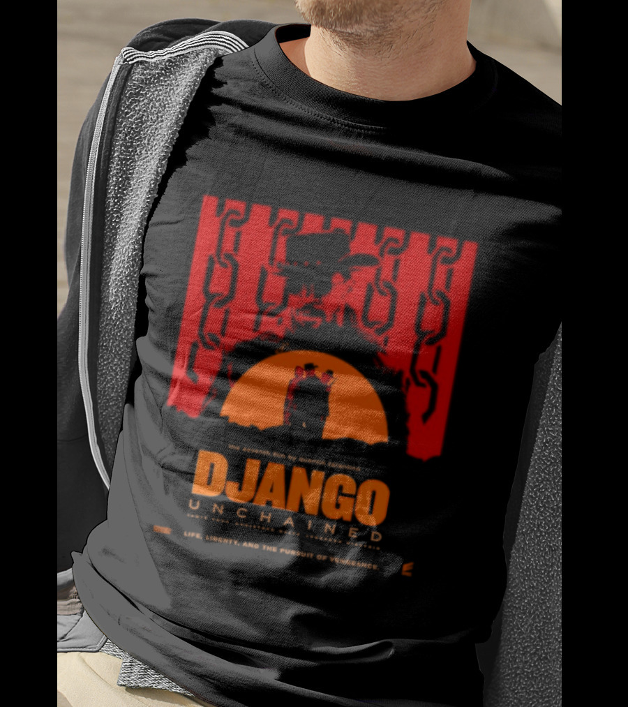 Django Unchained Life Liberty And The Pursuit Of Vengeance Red And Orange T-Shirt