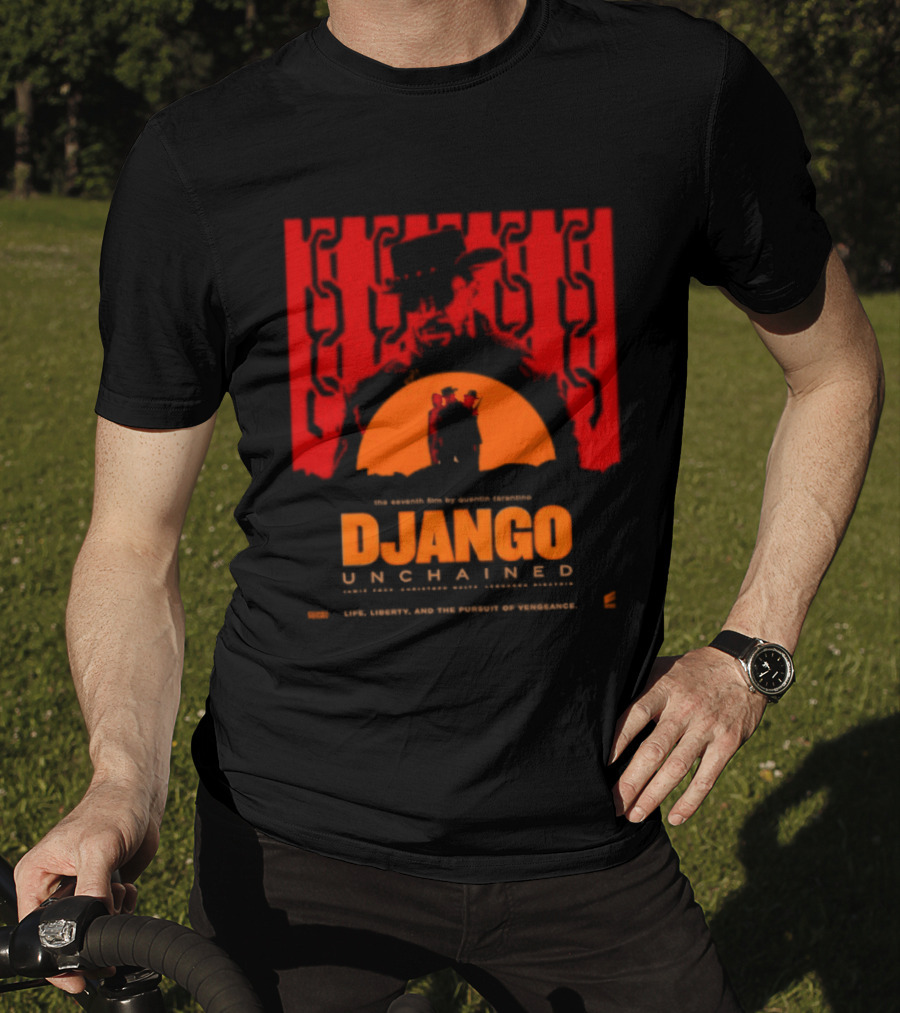 Django Unchained Life Liberty And The Pursuit Of Vengeance Red And Orange T-Shirt