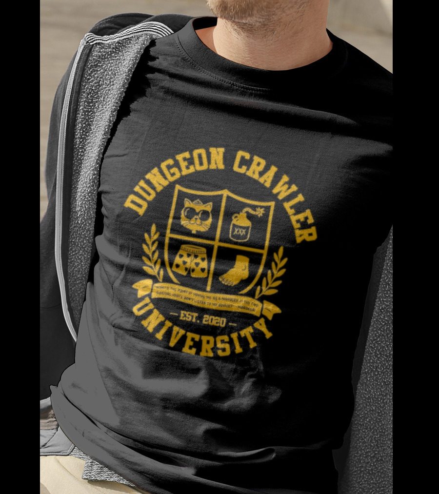 Dungeon Crawler University Crest Emblem What Is The Point Of Having Me As A Manager Est 2020 T-Shirt