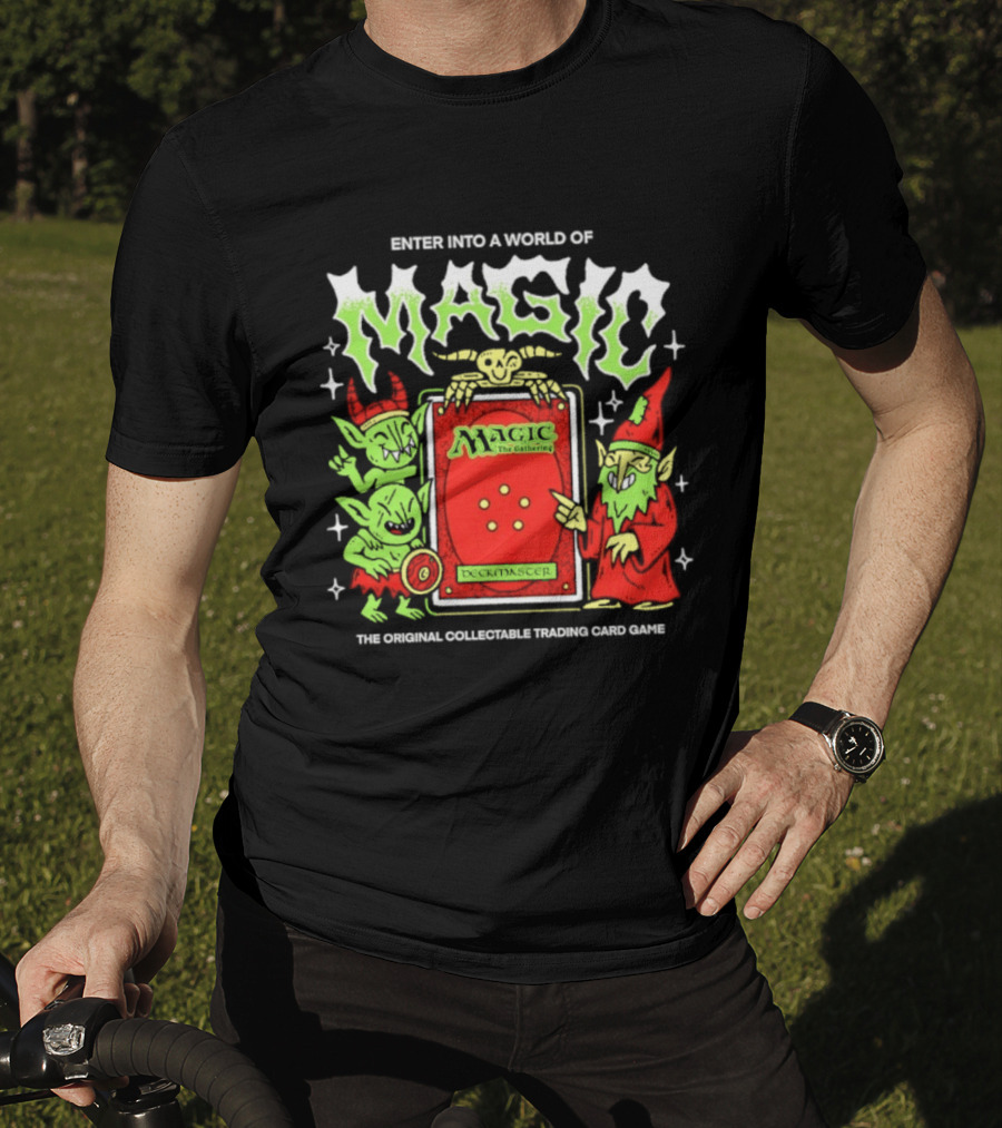 Enter Into A World Of Magic The Gathering Deckmaster Original Collectible Trading Card Game T-Shirt