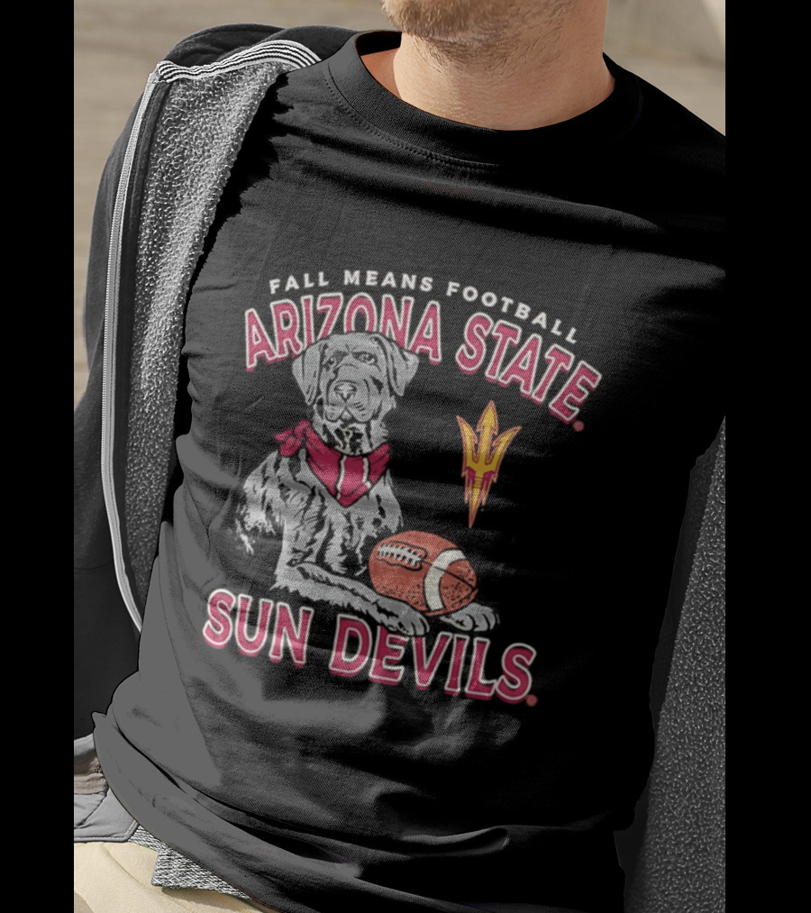 Fall Means Football Arizona State Sun Devils Mascot With Football T-Shirt