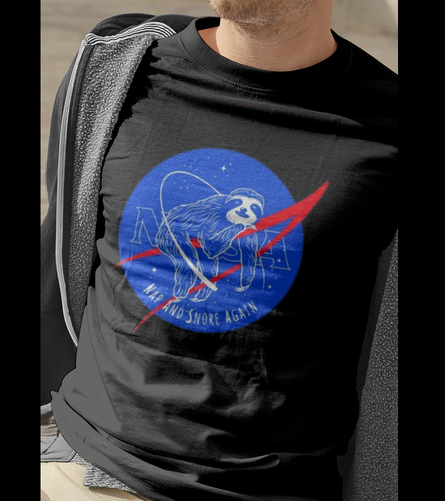 NASA Sloth Nap And Snore Again Space T-Shirt