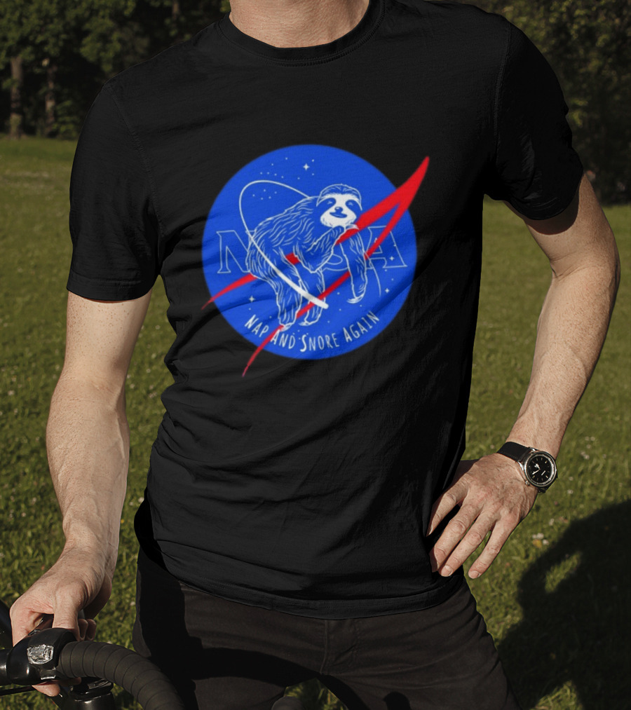 NASA Sloth Nap And Snore Again Space T-Shirt