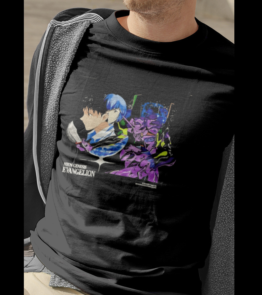 Neon Genesis Evangelion Shinji Ikari Rei Ayanami Eva Unit 01 Anime Iconic Characters T-Shirt