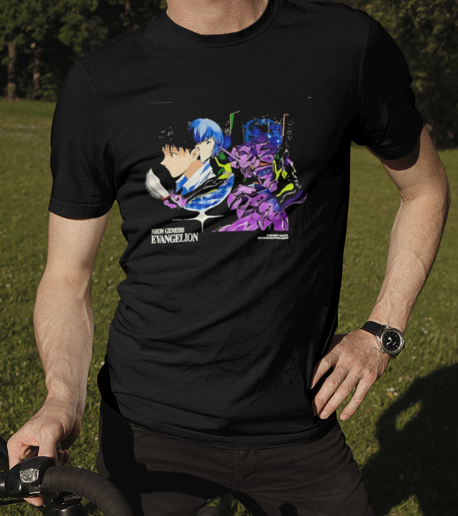 Neon Genesis Evangelion Shinji Ikari Rei Ayanami Eva Unit 01 Anime Iconic Characters T-Shirt