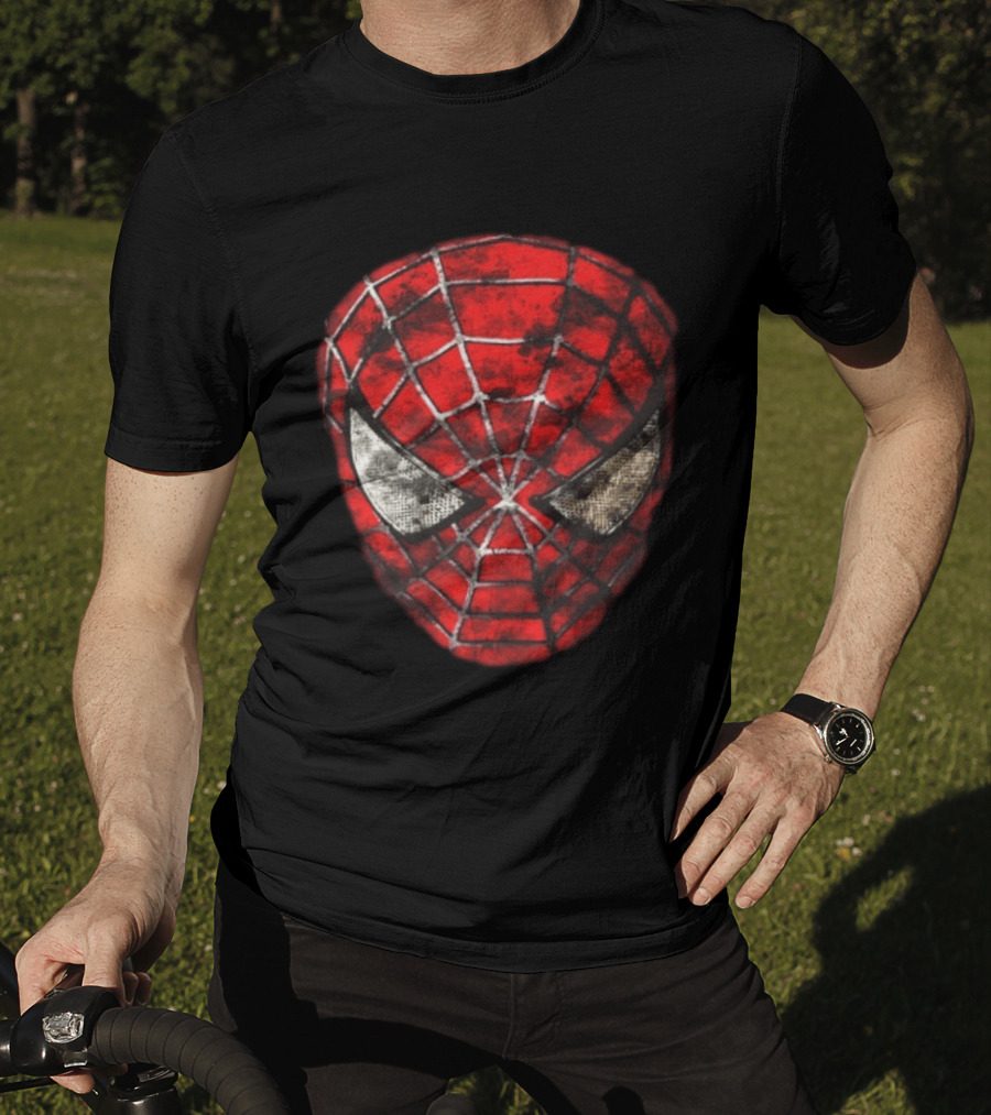 Spider Man 2 With Great Power Comes Great Responsibility Two Sided Iconic Mask T-Shirt