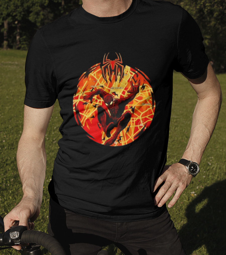 Spider Man Marvel Manhattan Map New York City Comics T-Shirt
