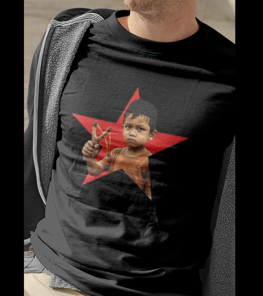 Kid Silop Goblog Anjing Loba Waduk Red Star Sling Shot 2 Sided T-Shirt