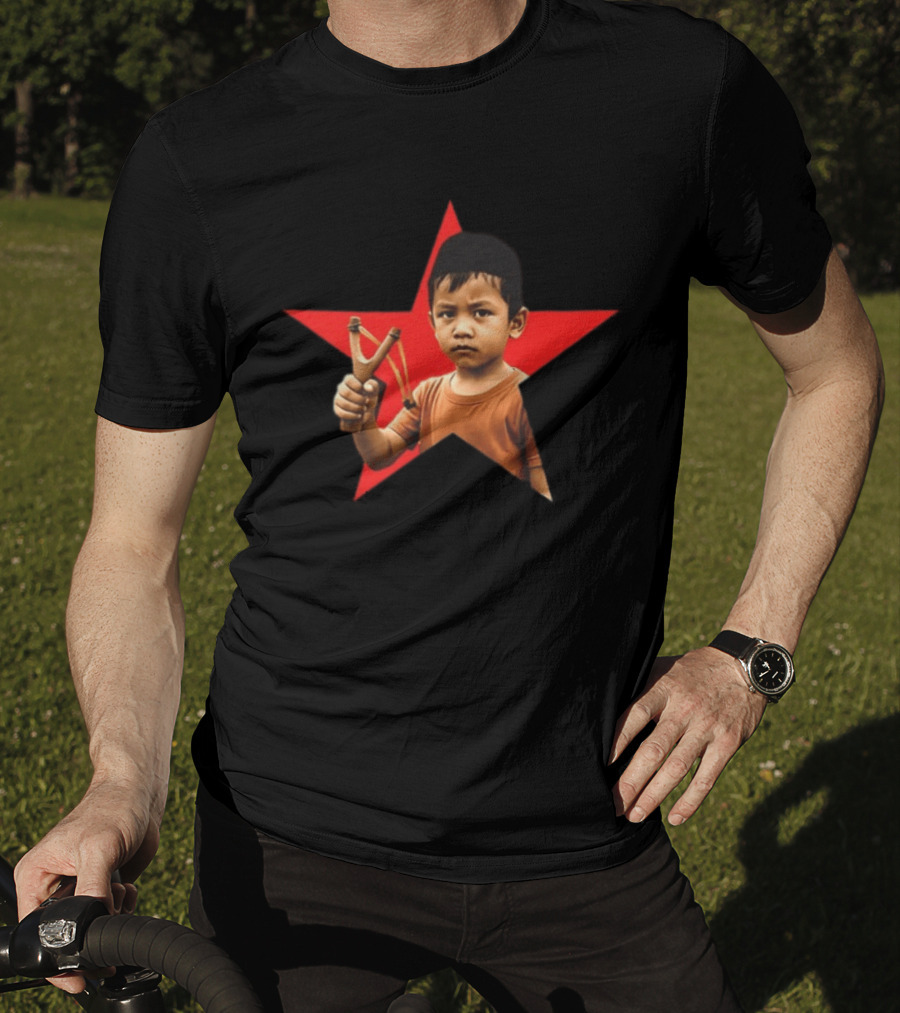 Kid Silop Goblog Anjing Loba Waduk Red Star Sling Shot 2 Sided T-Shirt