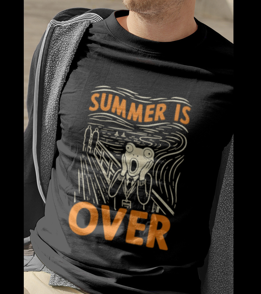 Summer Is Over Frog The Scream Teacher Art Print T-Shirt