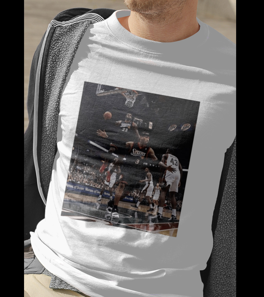Philadelphia 76ers A.I. LeBron James Iconic Basketball Moment T-Shirt