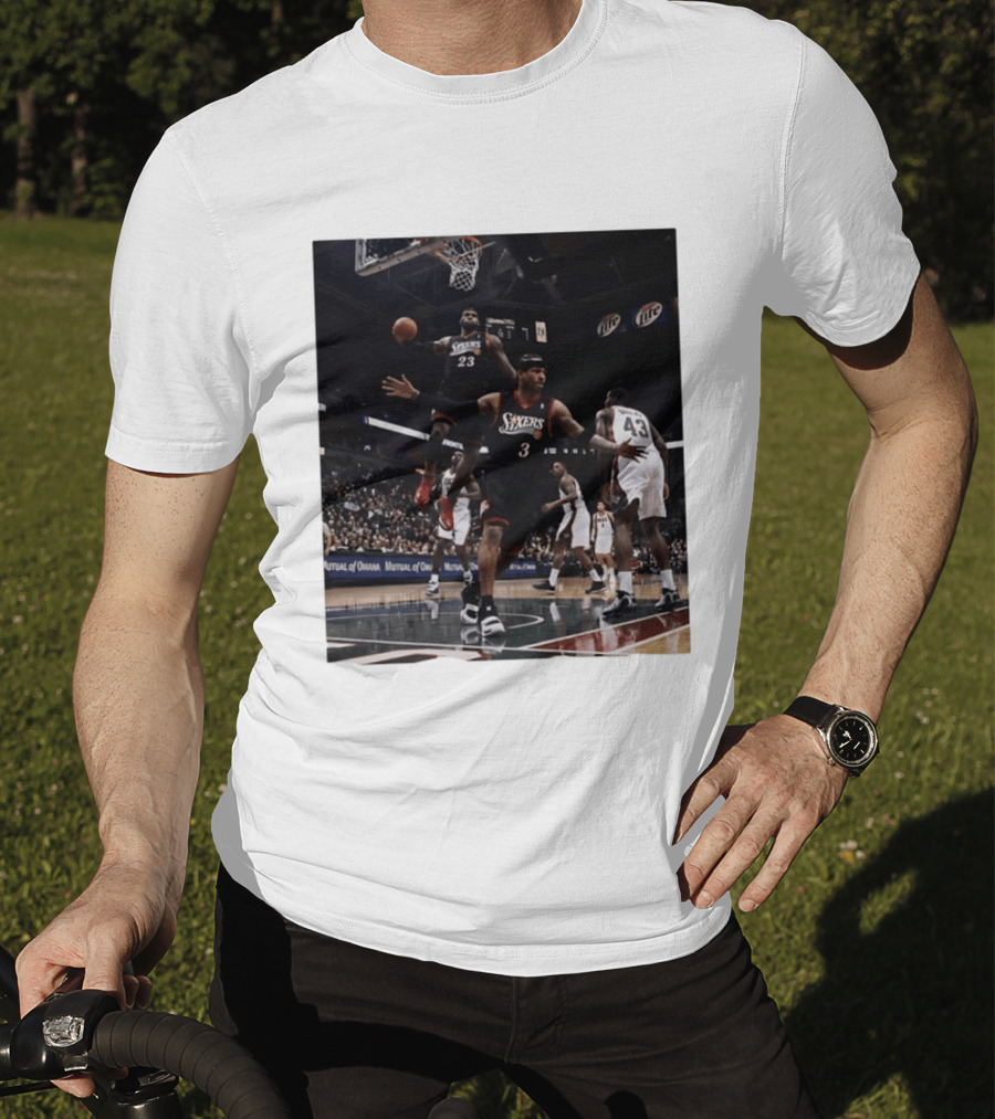 Philadelphia 76ers A.I. LeBron James Iconic Basketball Moment T-Shirt