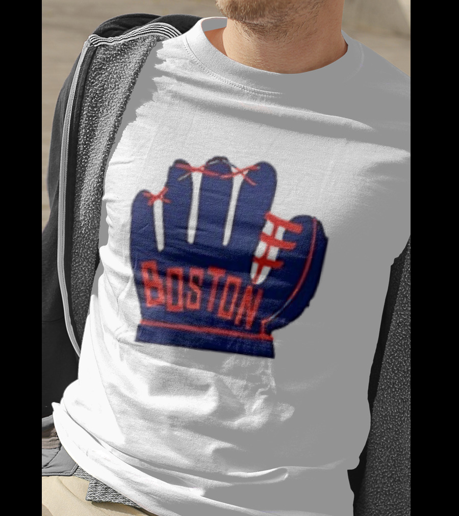 Boston Red Sox MLB Hat And Glove Baseball Club T-Shirt