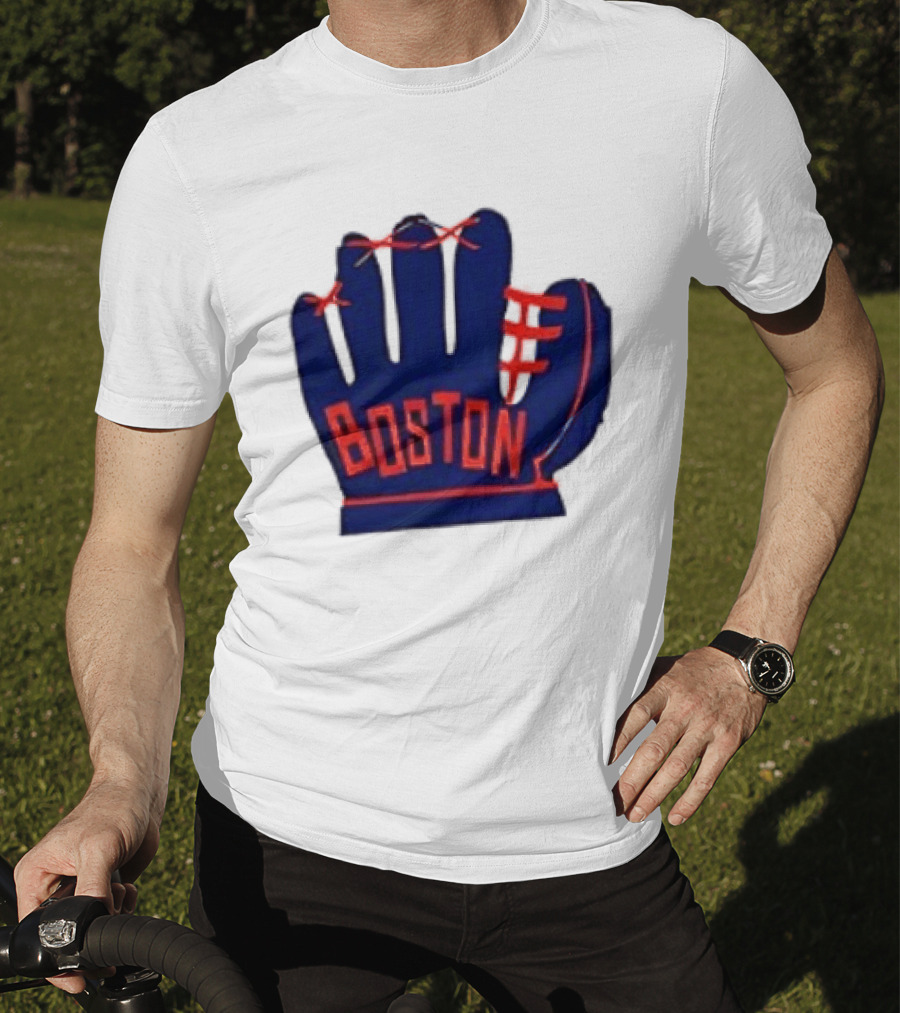 Boston Red Sox MLB Hat And Glove Baseball Club T-Shirt