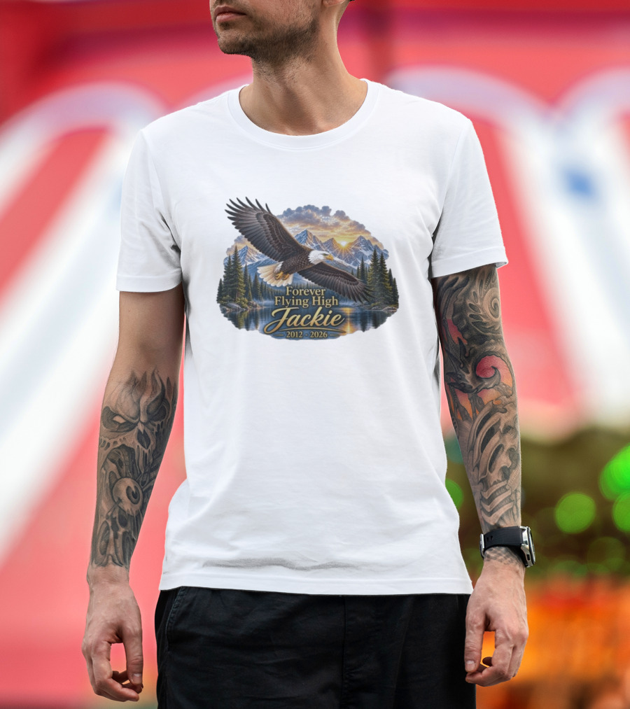Forever Flying High Jackie Bald Eagle 2012 2026 Majestic Mountain Landscape T-Shirt