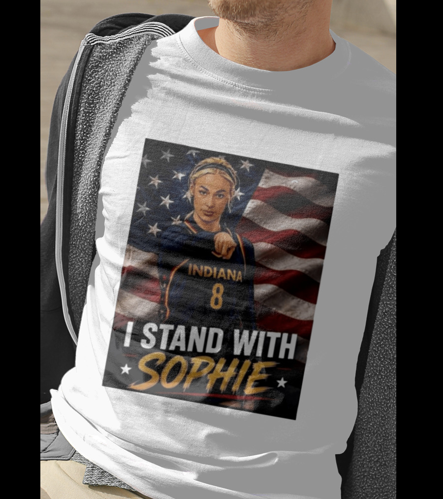 I Stand With Sophie Cunningham Indiana 8 American Flag T-Shirt