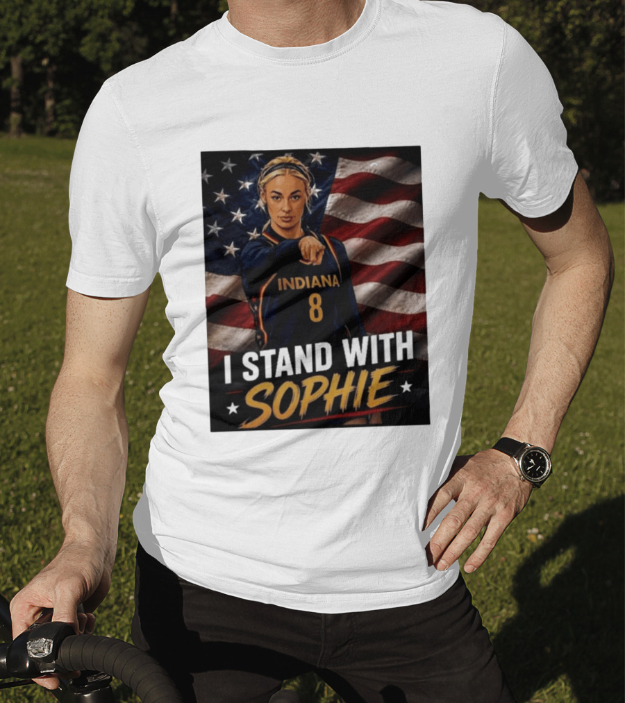 I Stand With Sophie Cunningham Indiana 8 American Flag T-Shirt