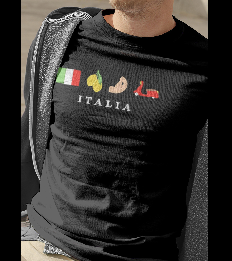 Italia Flag Lemons Bicep Vespa T-Shirt