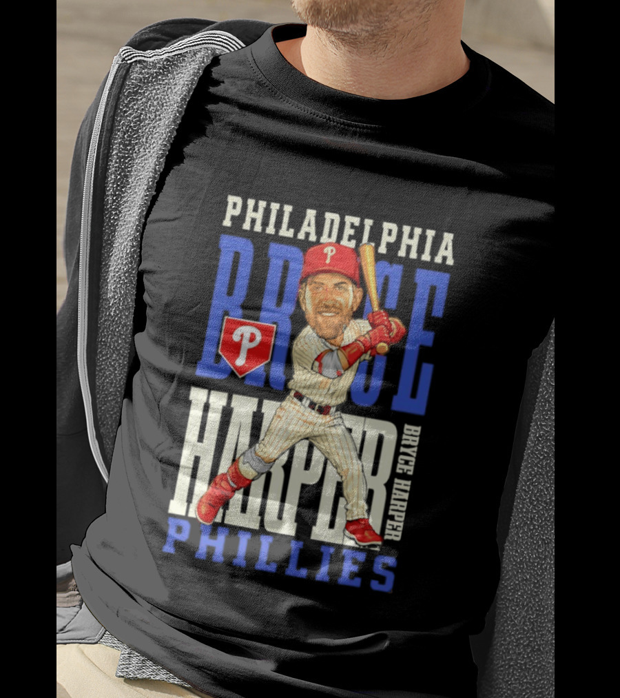 Philadelphia Phillies Bryce Harper Baseball Caricature Clash T-Shirt