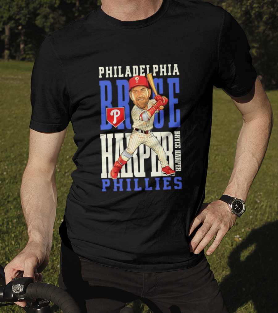 Philadelphia Phillies Bryce Harper Baseball Caricature Clash T-Shirt