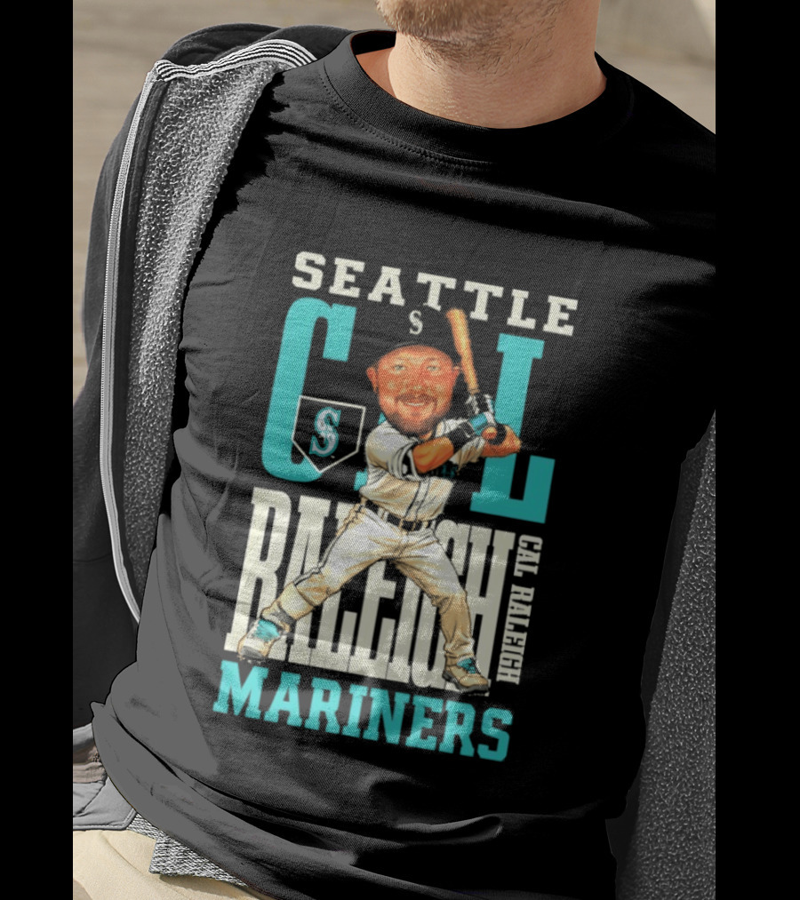 Seattle Mariners Cal Raleigh Baseball Caricature Mariners T-Shirt