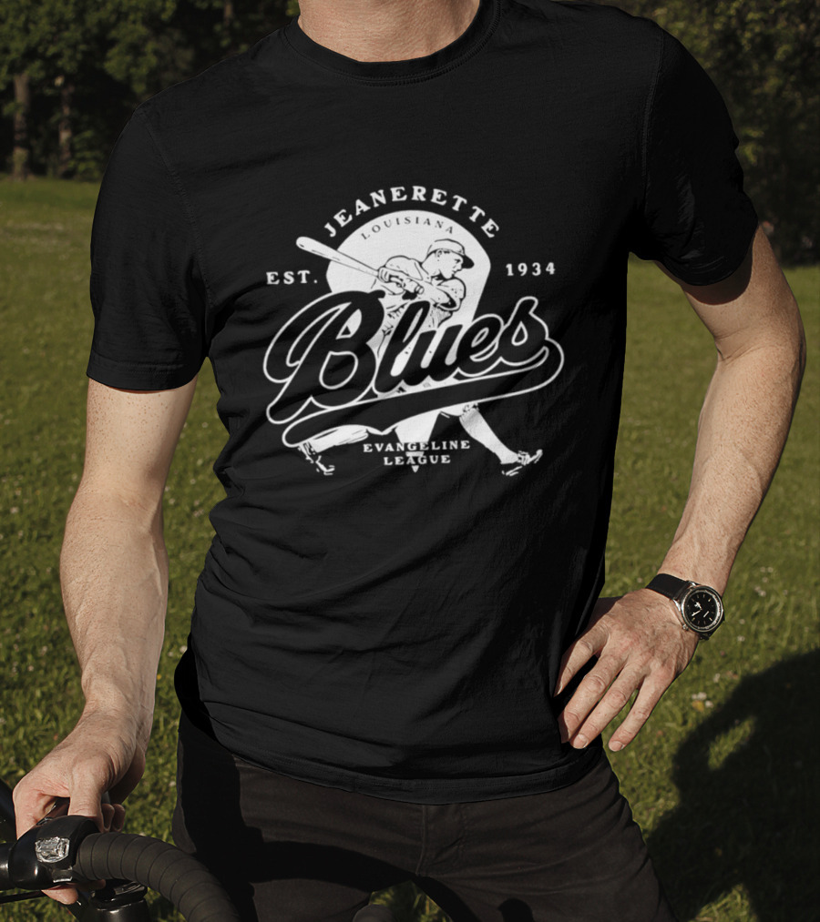 Jeanerette Louisiana Blues Est 1934 Evangeline League Baseball Team T-Shirt