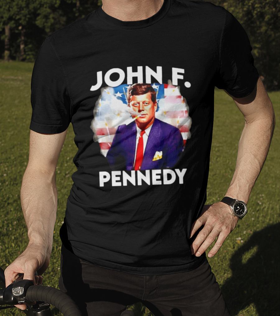 John F Pennedy JFK President Smoking Vape Flag T-Shirt