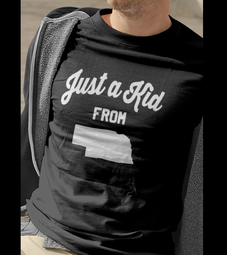 Just A Kid From Nebraska Map T-Shirt
