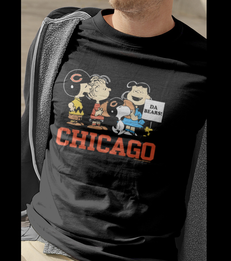 Chicago Bears Peanuts Characters Collaboration Da Bears T-Shirt