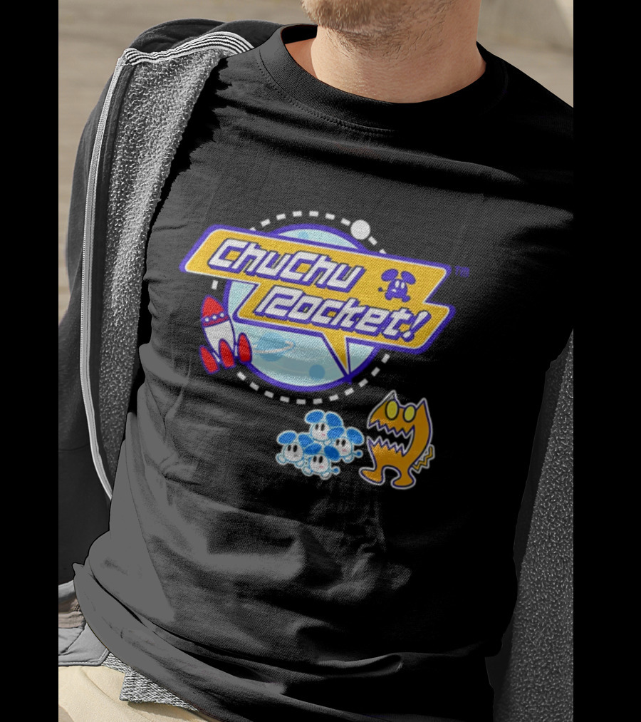 ChuChu Rocket Iconic Game Logo With Spaceship And Characters T-Shirt