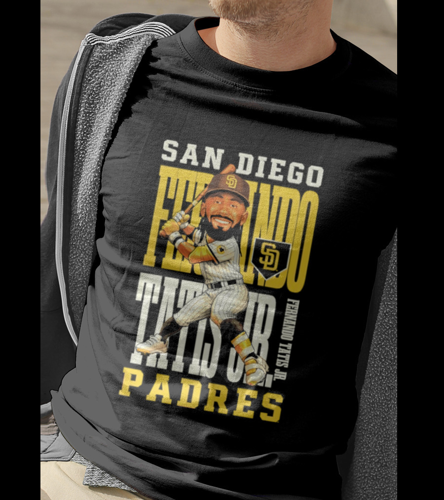 San Diego Padres Fernando Tatis Jr. Baseball Caricature SD Padres T-Shirt